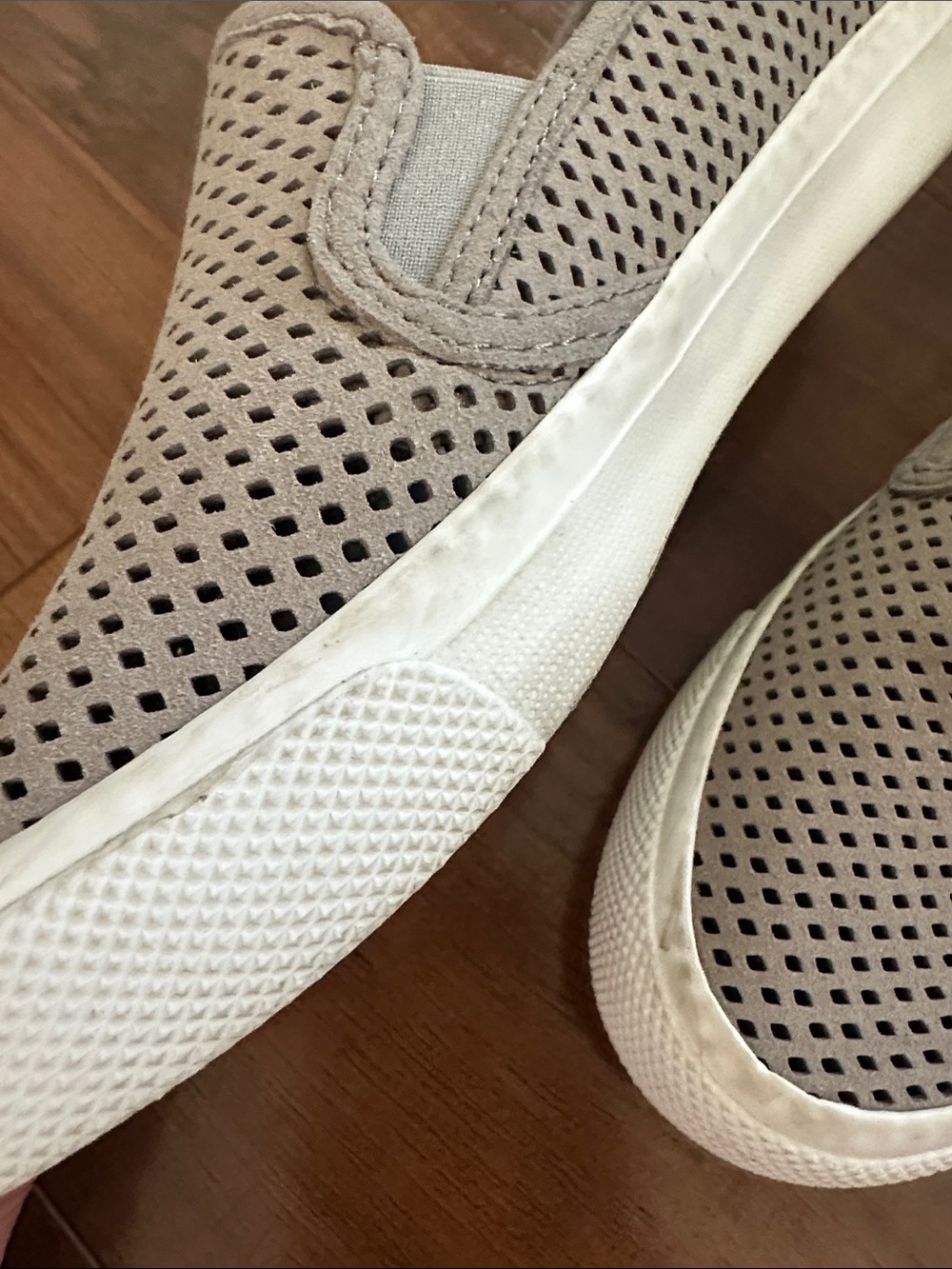 Sperry Perforated Slip-On Sneakers in Taupe and White - Picture 2 of 7